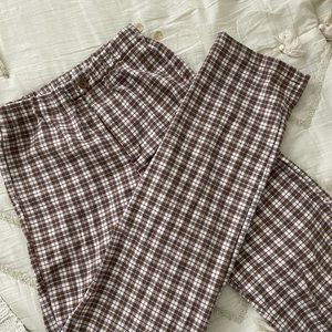 Brandy plaid elastic pants